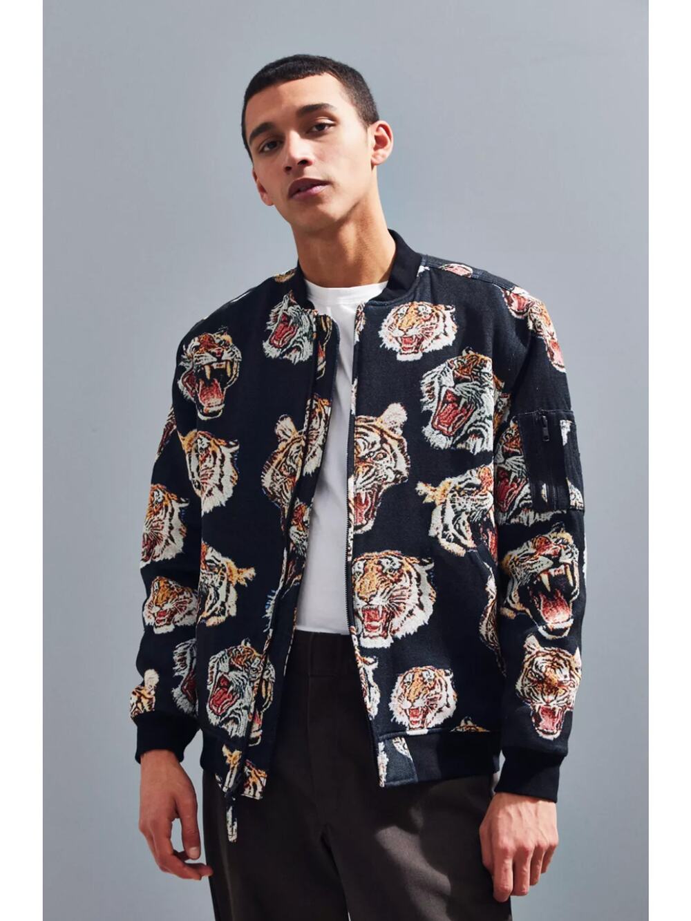 Publish Tiger Jeramiah Jacquard Embroidered Bomber Jacket Size Small